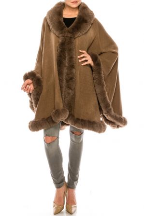 Segee Faux Fur Luxurious Shawl Poncho