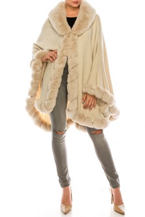 Segee Faux Fur Luxurious Shawl Poncho