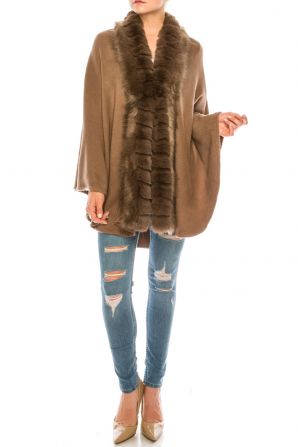 Segee Faux Fur Luxurious Shawl Poncho