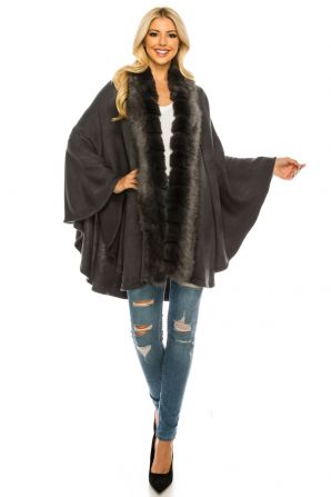 Segee Faux Fur Luxurious Shawl Poncho