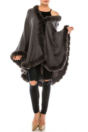 Segee Faux Fur Luxurious Shawl Poncho