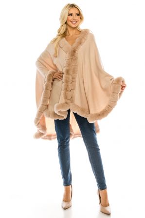 Segee Faux Fur Luxurious Shawl Poncho