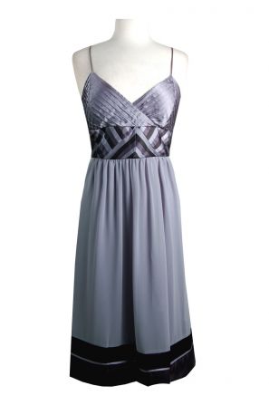 Eliza J Criss Cross Satin and Chiffon Dress