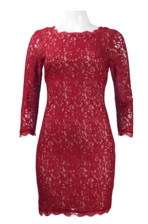 Adrianna Papell Long Sleeve Back Zipper Lace Sheath Dress