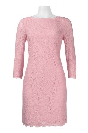 Adrianna Papell Long Sleeve Back Zipper Lace Sheath Dress