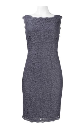 Adrianna Papell Sleeveless Scalloped Lace Sheath Dress