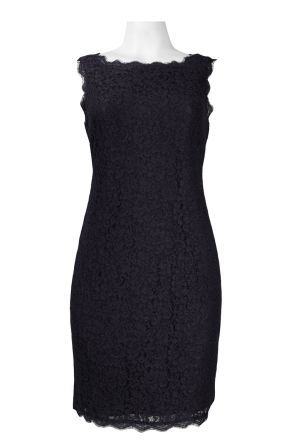 Adrianna Papell Sleeveless Scalloped Lace Sheath Dress (Petite)