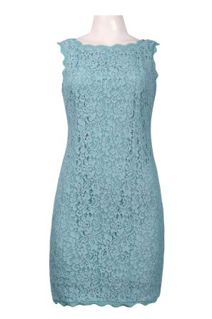 Adrianna Papell Sleeveless Scalloped Lace Sheath Dress (Petite)