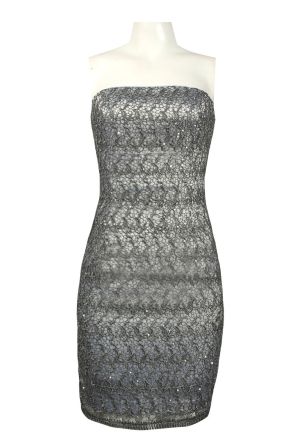 Adrianna Papell Sea Strapless Sequined Lace Sheath Dress