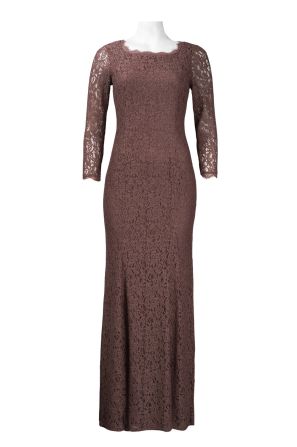 Adrianna Papell Long Sleeve Ankle Length Lace Dress