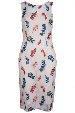 Adrianna Papell Embroidery Lace Sheath Dress