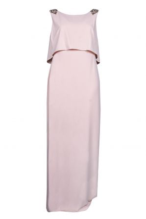 Adrianna Papell Sleeveless Boat Neckine Mock Two Piece Polyester Dress