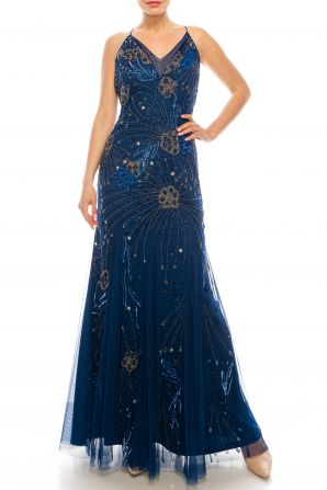 Adrianna Papell Night Flight Mermaid Beaded Gown