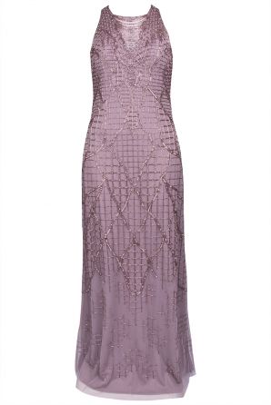 Aidan Mattox Criss Cross Back Beaded Gown