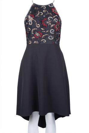 Aidan by Aidan Mattox Floral Embroidered Dress