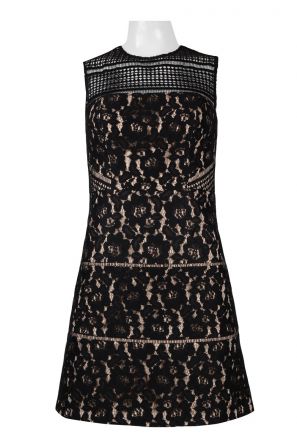 Aidan by Aidan Mattox Crew Neck Sleeveless Zipper Back Lace Dress