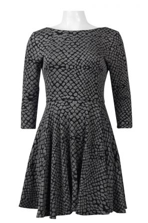 Ali Ro Boat Neck Long Sleeve Zipper Back Knit Dress