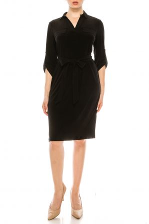 Anne Klein 3/4 Sleeve Collared Day Dress