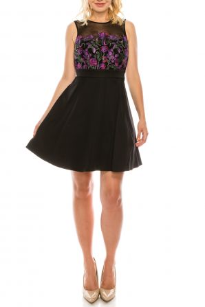 Bebe Sheer Floral Mesh Cocktail Dress