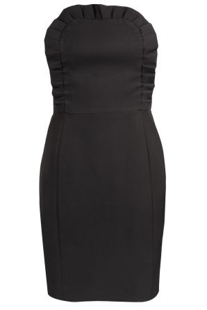 Clover & Sloane Strapless Ruffle Neckline Dress
