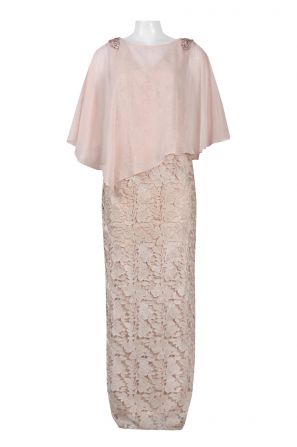 Decode Boat Neck Embellished Shoulder Metallic Lace Dress