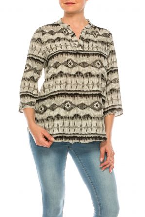 Profile Apparel 3/4 Sleeve Relax Fit Top (PLUS SIZE)