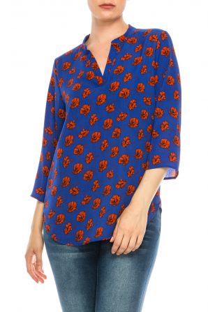 Profile Apparel Cobalt Orange Poppy 3/4 Sleeve Relax Fit Top