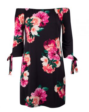 Eliza j  Presidential Blue day dress flower pattern