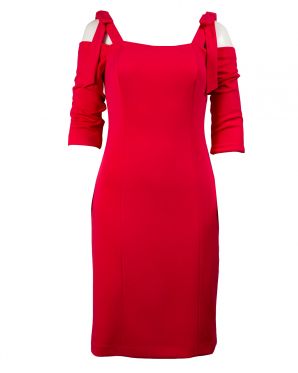 Eliza J Off-Shoulder Bodycon Dress with Bow Jumper Straps