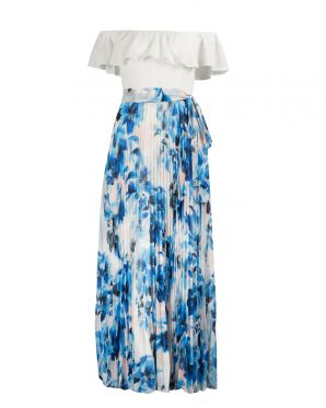 Eliza J blue off shoulder maxi dress