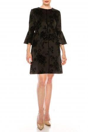 Gabby Skye Black Velvet Short Party Dress
