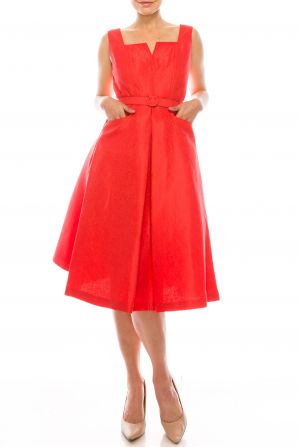 Gabby Skye Textured Fit & Flare Midi Dress