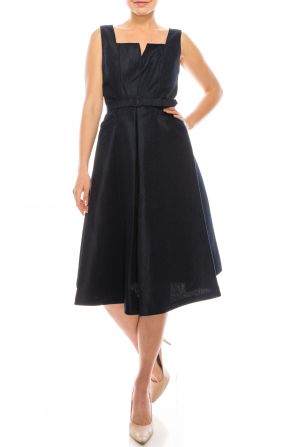 Gabby Skye Textured Fit & Flare Midi Dress