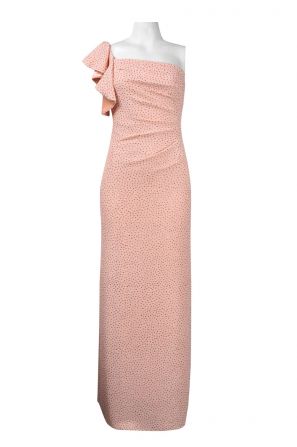 Hailey by Adrianna Papell Ruffle Side One Shoulder Glitter Dress