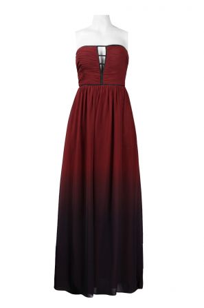 Hailey by Adrianna Papell Keyhole Neckline Piping Detail A-Line Chiffon Ombre Dress