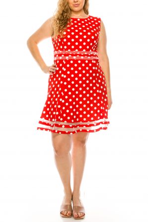 ILE Clothing Sleeveless Bold Print A-Line Dress