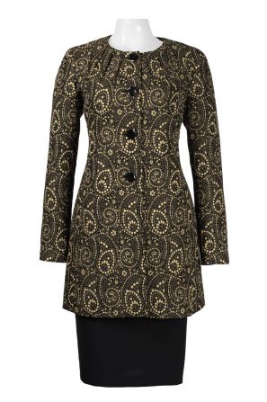 Isabella Crew Neck Long Sleeve Button Multi Print Crepe Skirt Set