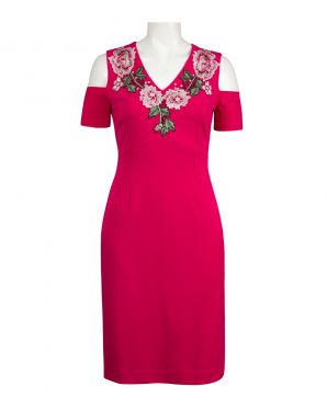 Ivanka Trump Cold Shoulder Floral Day Dress