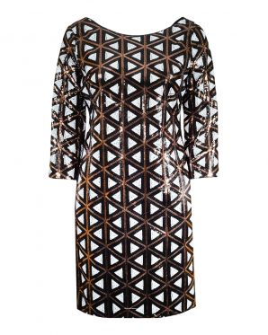 Ivanka Trump Geometric Sequin Party Dress