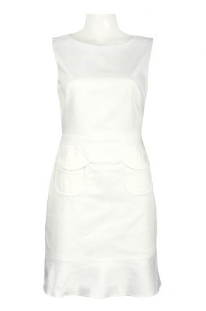 Ivy & Blu Sleeveless Flap Detail Ruffled Hem Cotton Dress