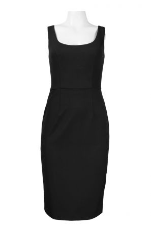 Ivy & Blu Scoop Neckline Zip Closure Pencil Cut Crepe Dress