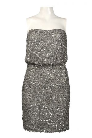 Adrianna Papell Strapless Blouson Sequin Dress