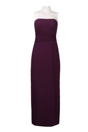 Donna Morgan Strapless Ruched Empire Waist Crepe Dress
