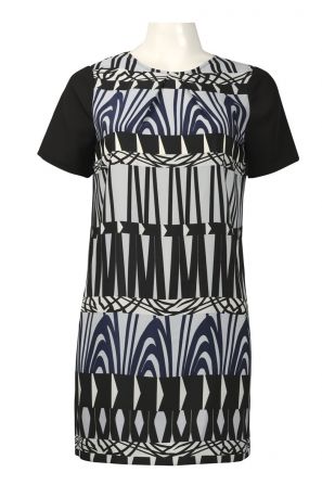 Donna Morgan Printed Oversized Crepe Shirt Dress (Petite)