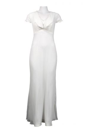 Hailey by Adrianna Papell Lace Trim Cowl Neck Chiffon Dress