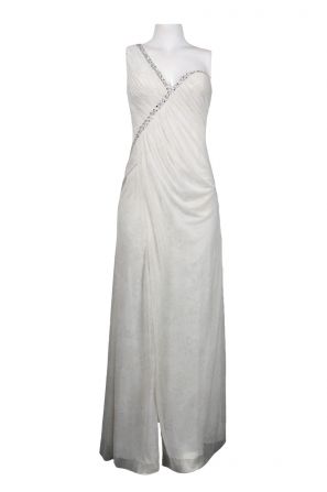 Hailey by Adrianna Papell One Shoulder Ruched Bodice Leopard Print Chiffon Dress