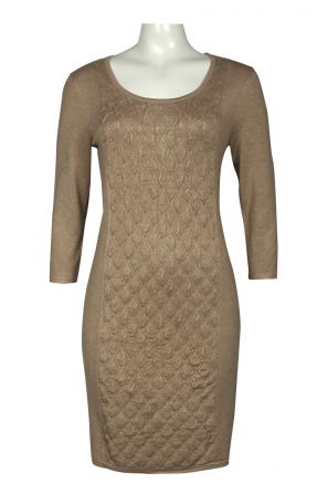 Spense Round Neckline Front Detail Knit Dress