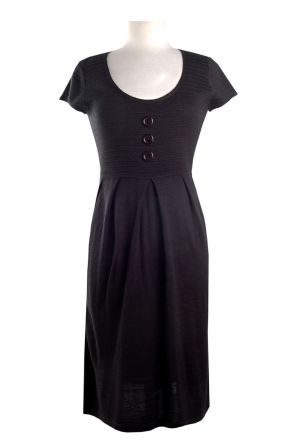 Jessica Howard Scoop Neck Buttoned Front Textured Jersey Dress