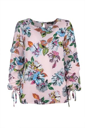 Jessica Rose Long Sleeve Multi Print Blouse