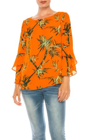 Jessica Rose Long Sleeve Floral Print Blouse